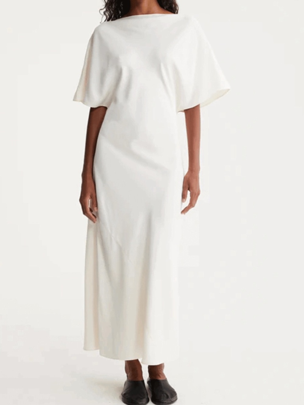 Róhe ROHE FRAMES Cream Fluid Satin Dress $520 36 US 0 XS Wedding Bridal Midi